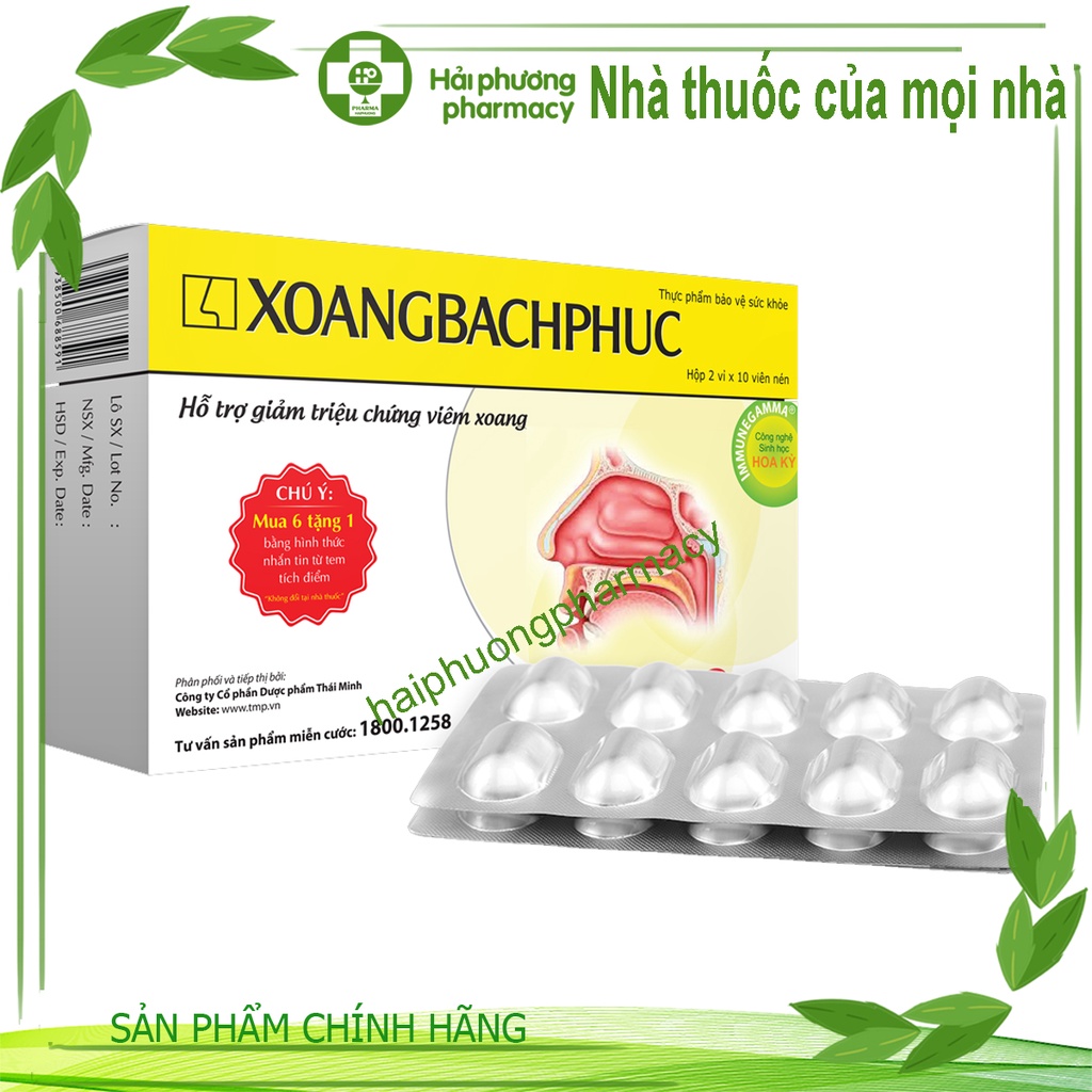 Xoang Bách Phục hỗ trợ giảm mũi xoang - Có tem tích điểm
