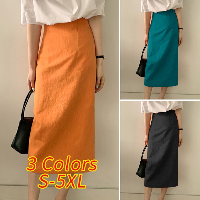 Chân váy VONDA dáng suông dài lưng cao màu trơn phong cách Hàn Quốc đáng yêu thời trang cao cấp cho nữ