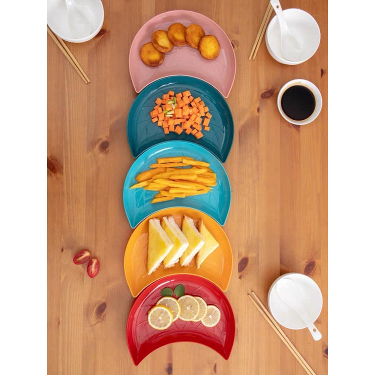 Set 5 Đĩa Bán Nguyệt Nhiều Màu Sắc Sinh Động