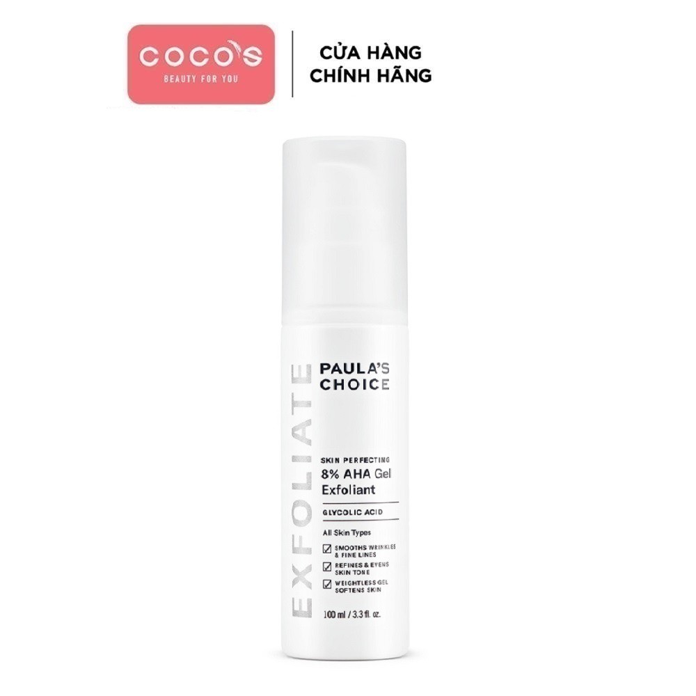 [FULL SIZE] Gel loại bỏ tế bào chết làm mềm và sáng mịn da Paula's Choice Skin Perpecting 8% AHA Gel Exfoliant - 100ml