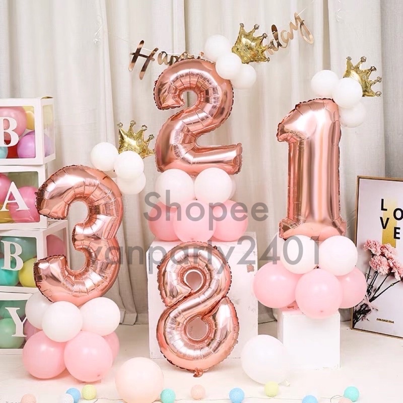 Bóng số size lớn  trang trí sinh nhật, thôi nôi, party, dã ngoại…