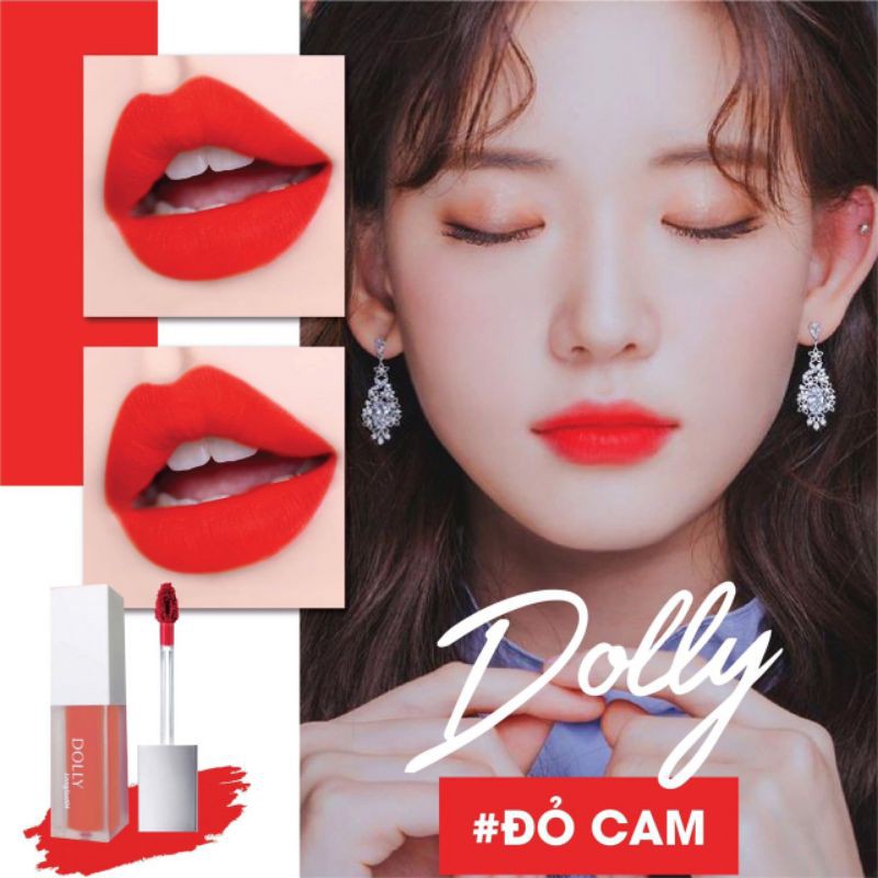 [ Màu Đỏ Cam ]Màu Son Quốc Dân Dolly lipstick son không chì mềm môi