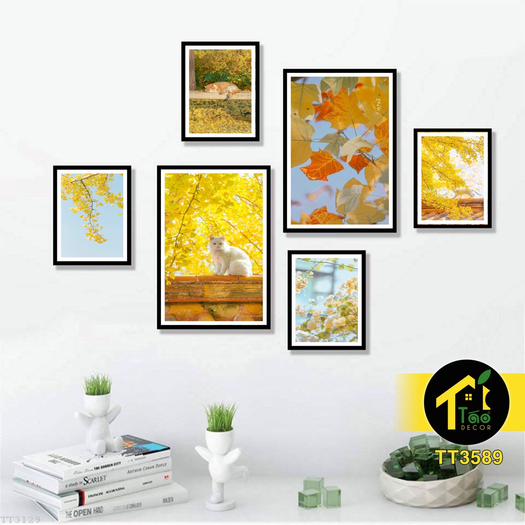 16 Mẫu tranh màu sắc, tranh treo tường, khổ Nhỏ, tranh dán tường có sẵn keo dính, decor phòng, cửa sổ, canvas, Táo Decor