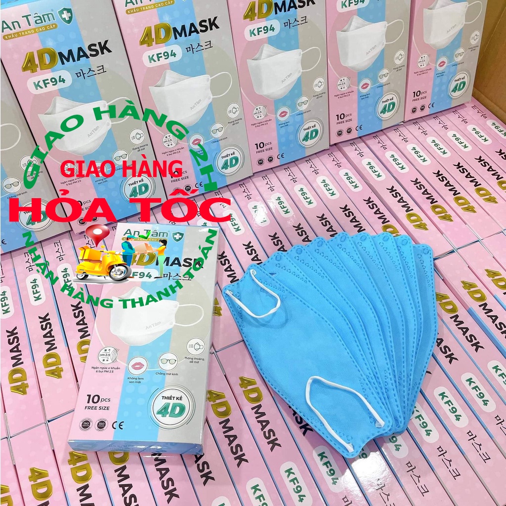 Thùng 500 cái khẩu trang 4D KF94 công ty An Tâm - An Tâm sống khoẻ chuẩn xuất khẩu Hàn Quốc