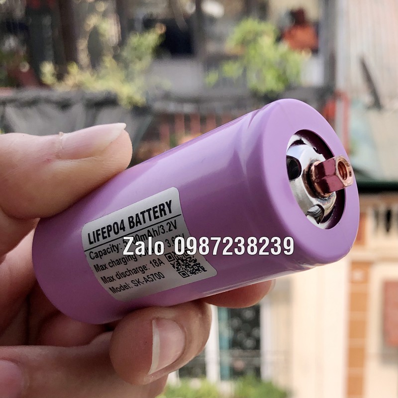 Pin  Lithium sắt 32650 5500mAh xả 18A chuẩn dung lượng
