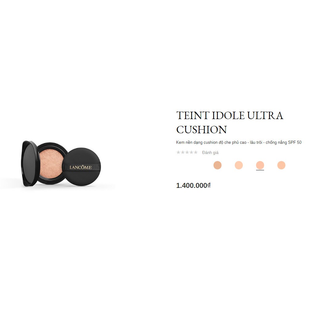Lõi Kem nền dạng cushion độ che phủ cao - lâu trôi - chống nắng SPF 50 lancome TEINT IDOLE ULTRA CUSHION
