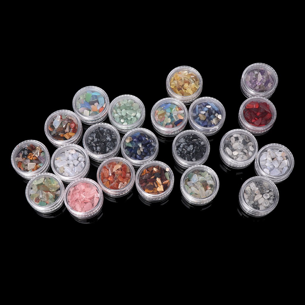 Hộp đá nhiều màu sắc trang trí thủ công. resin