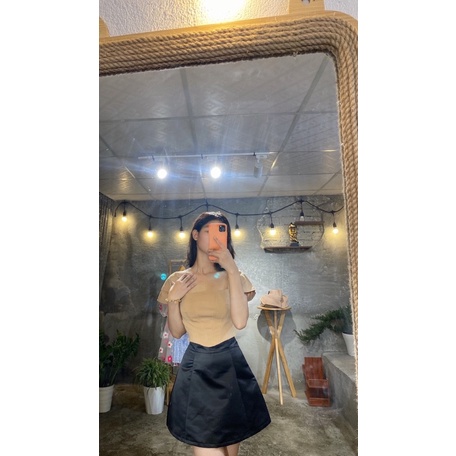 Áo Croptop dáng Corset Vạt Bầu Tôn Dáng