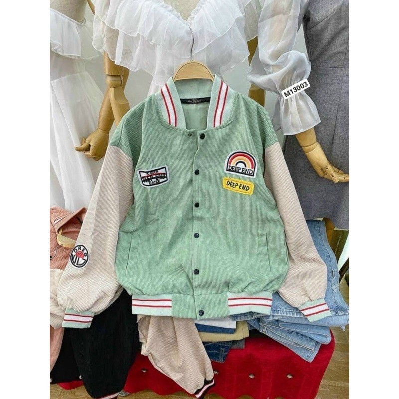 [Mã WASTMAY giảm 15% tối đa 30K đơn 150K] Áo khoác bomber nhung tăm cầu vồng - KÈM HÌNH VÀ CLIP THẬT | BigBuy360 - bigbuy360.vn