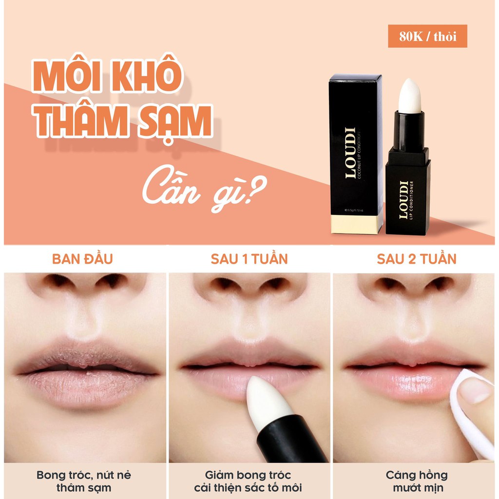 Son dưỡng môi Loudi Coconut Lip Conditioner D101 3.5g chính hãng