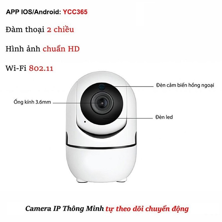 Camera An Ninh Tự Chuyển Động, Theo Đối Tượng, Model YCC 365 Plus, Xoay 360 Độ, Kết Nối Không Dây - Phần Mềm Tiếng Việt