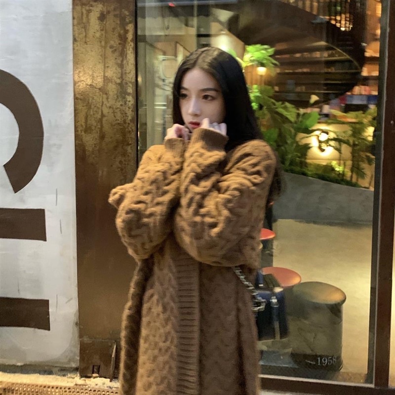 Áo Cardigan Len Vặn Thừng Dáng Dài Item Hot Mùa Đông