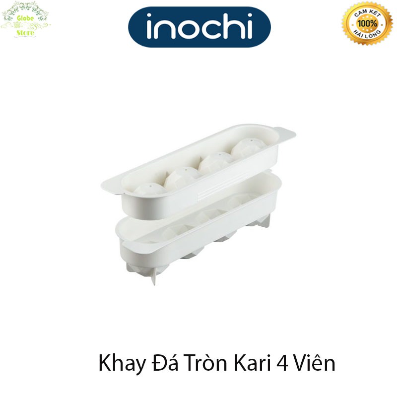 [ Đá Viên Tròn ] Khay Đá Tròn Nhựa Cao Cấp  4 Viên To Kari INOCHI