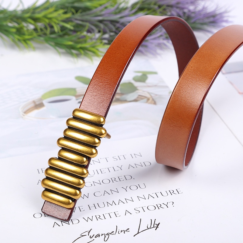 Đai váy thắt lưng nữ,da thật,dây nịt nữ,khóa bấm kim loại hình con sâu,hàng cao cấp