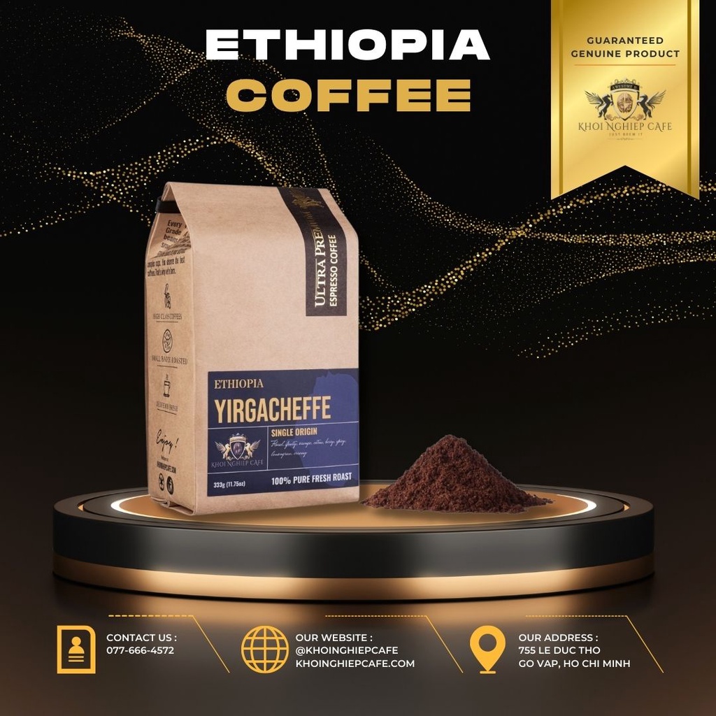 Cà phê 100% Arabica Yirgacheffe Ethiopia