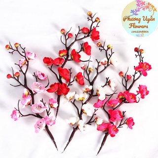 Cành Mai Đào _ dài 30cm_ hoa lụa trang trí