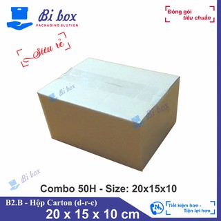 Combo 50 Hộp Carton 20x15x10 - Thùng Giấy Carton Giá Rẻ
