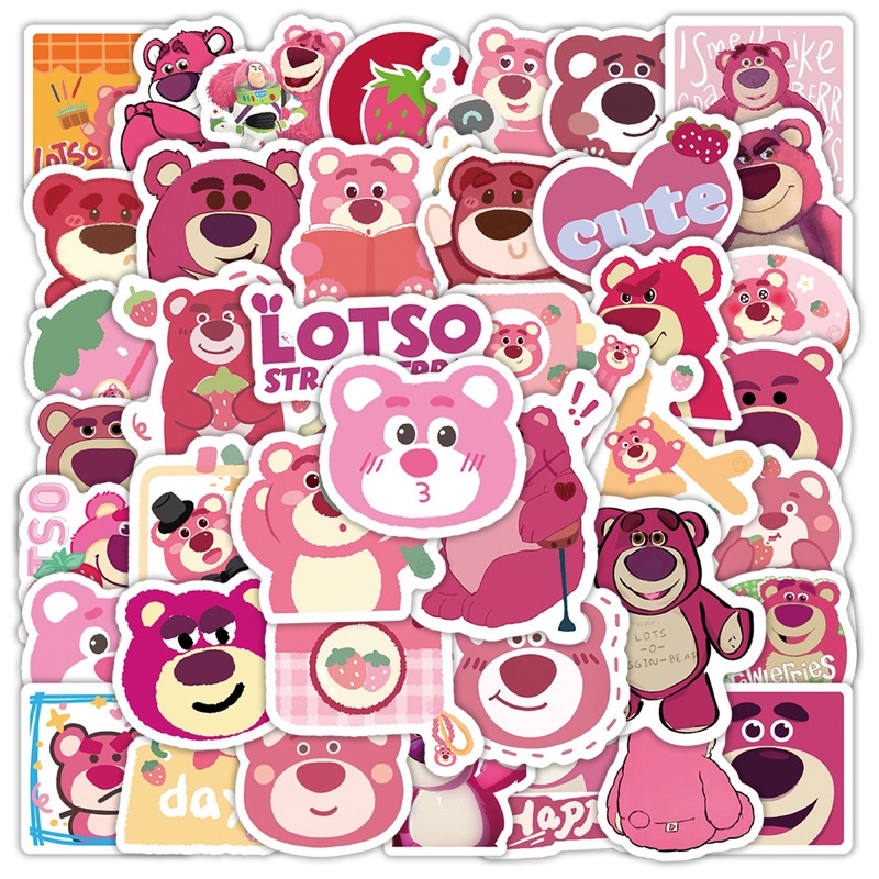 Sticker Gấu Dâu LOTSO, Thỏ Tím Cáo Hồng Siêu Dễ Thương