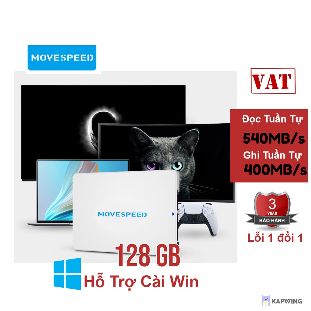 Ổ cứng ssd MOVE SPEED SATA III 128GB, ổ ssd 128gb bảo hành 36 tháng, lỗi 1 đội 1 trong vòng 36 tháng.