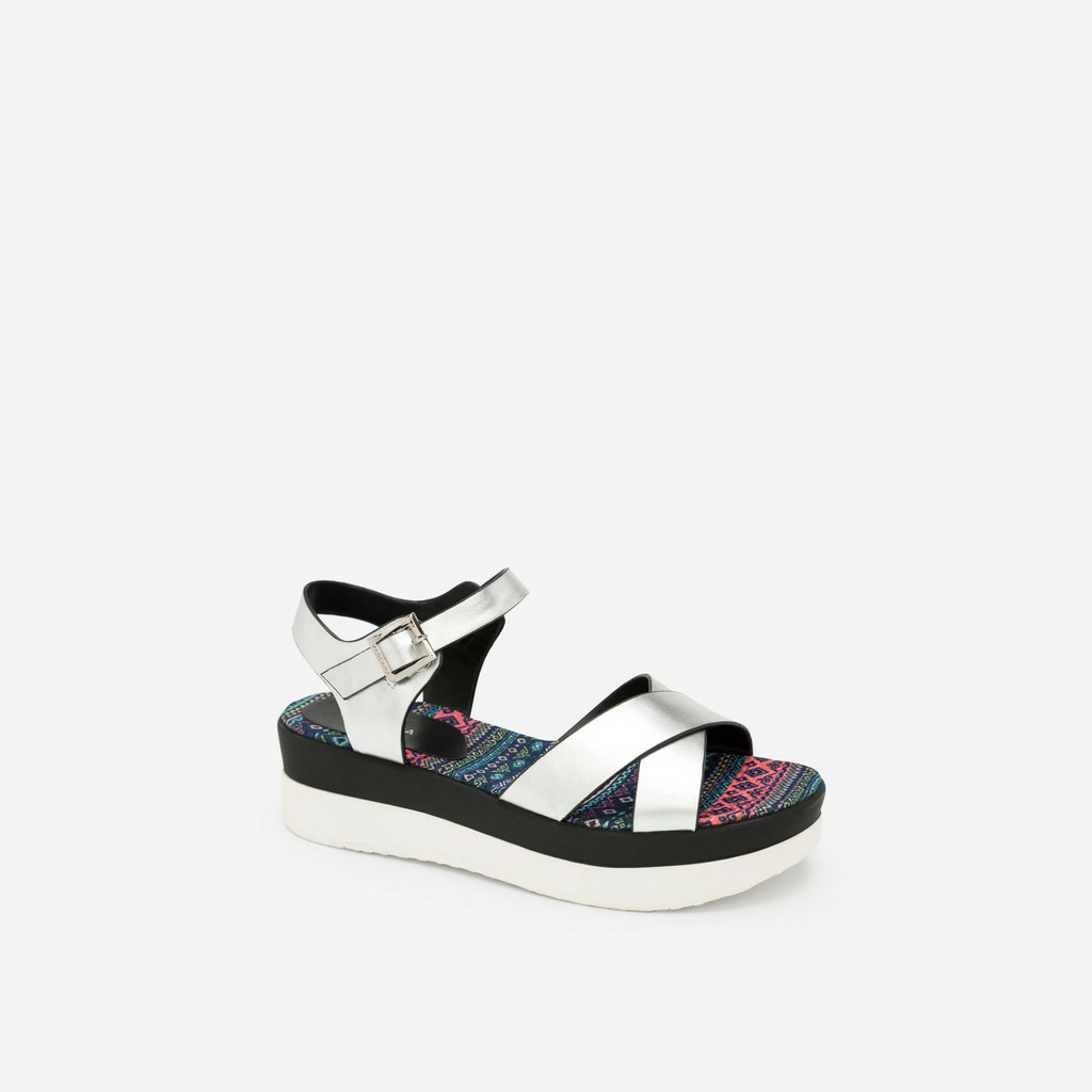 Vascara - Giày Sandal Đế Xuồng Ánh Kim - SDX 0398 - Màu Bạc