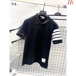 Áo Polo 4 sọc tay cổ bo nam nữ mặc đẹp