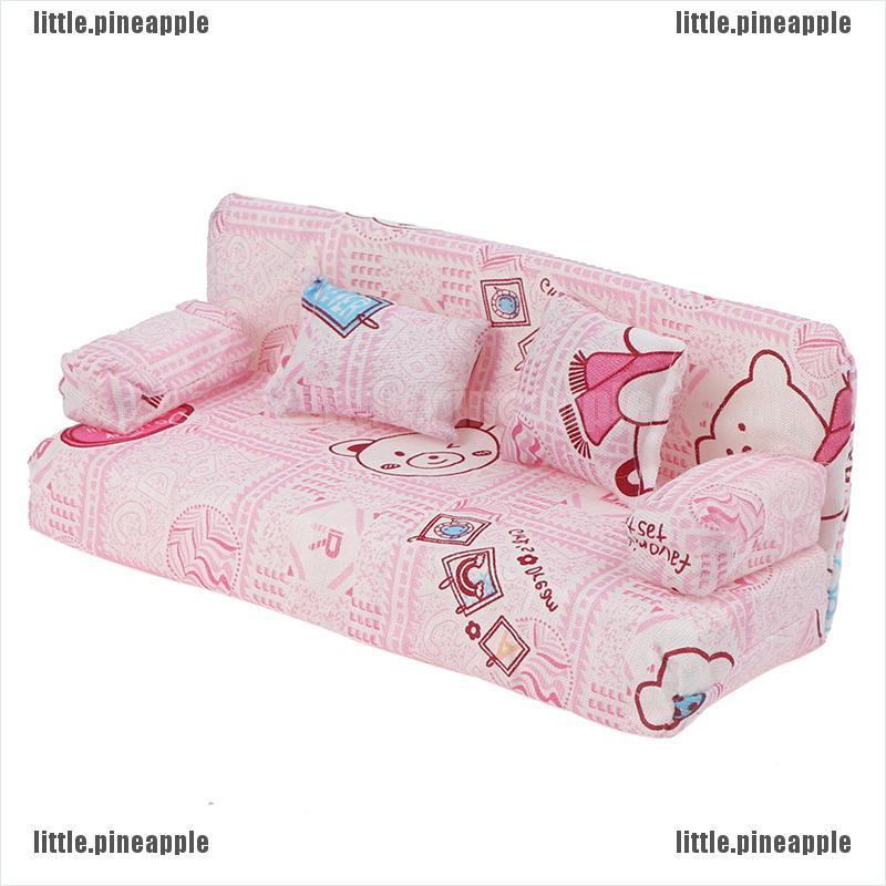 Set Ghế Sofa + 2 Gối Mini Trang Trí Nhà Búp Bê