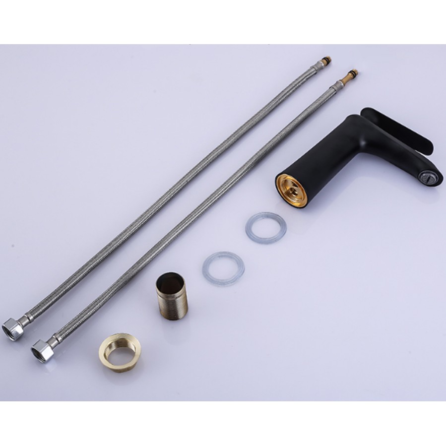 Vòi lavabo nóng lạnh cao cấp màu đen - inox 304 MS5 | BigBuy360 - bigbuy360.vn