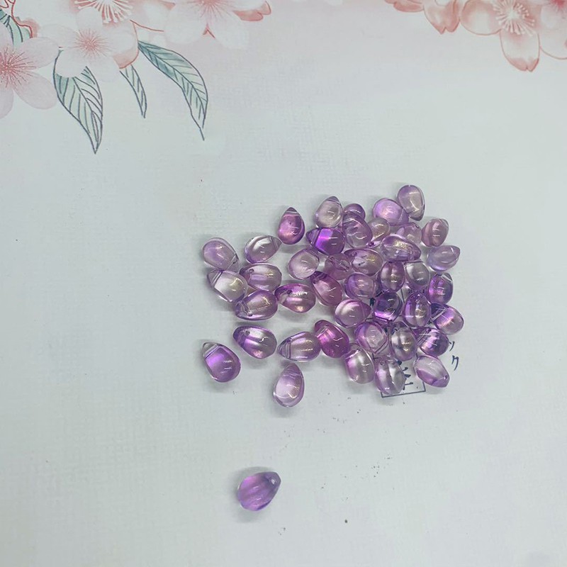 5 hạt thủy tinh giọt nước 6*9mm nguyên liệu làm trâm làm trang sức cổ trang