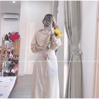 Váy sơ mi buộc eo phong cách hàn quốc ( ảnh thật)