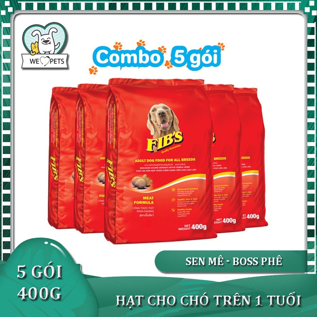 Combo 5 gói thức ăn cho chó trưởng thành Fib's 400gr/gói - Lida Pet Shop