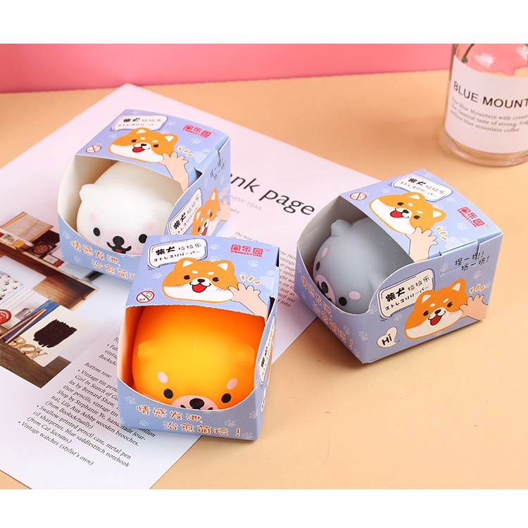 Đồ chơi Squishy Mochi hình CON CHÓ SHIBA mềm mịn dễ thương chân thực giảm stress co dãn đàn hồi ngộ nghĩnh chậm tăng