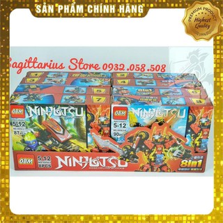 [Hot] Lego OBM-99563 Lắp Ráp Robot Chiến Binh NinjaGo 8 in 1 ( 703 Mảnh - Đủ Mẫu 8 Hộp ) [ Có Sẵn ]