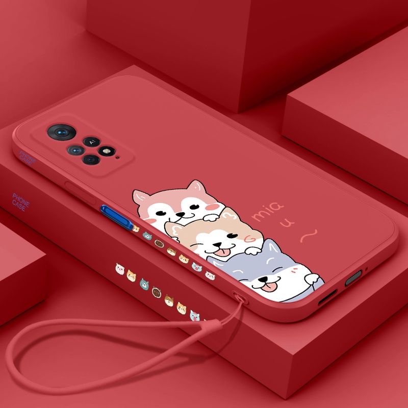 Ốp Điện Thoại Silicon Họa Tiết Hoạt Hình Dễ Thương Kèm Dây Đeo Cho Redmi note 11 note 11s note 11 pro
