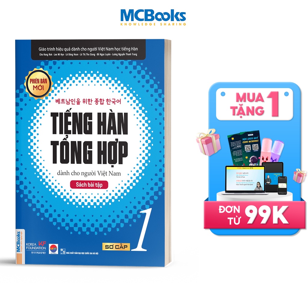 Sách - Bài Tập Tiếng Hàn Tổng Hợp Dành Cho Người Việt Nam Sơ Cấp 1 - Có Đáp Án Chi Tiết