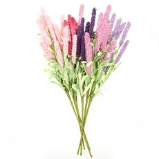 12 Heads Artificial Lavender Flowers Leaves Bouquet Yard Home Garden Décor
