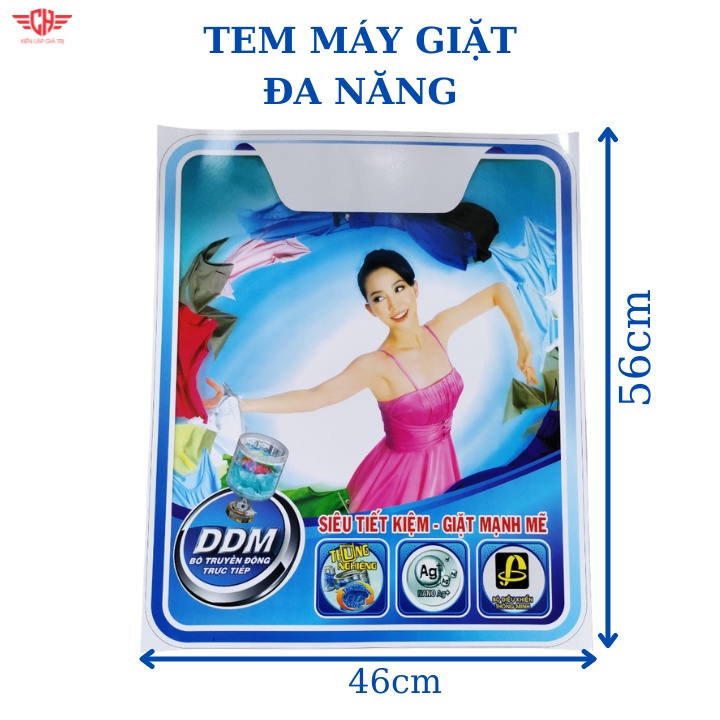 Miếng dán máy giặt đa năng - Tem máy giặt đa năng