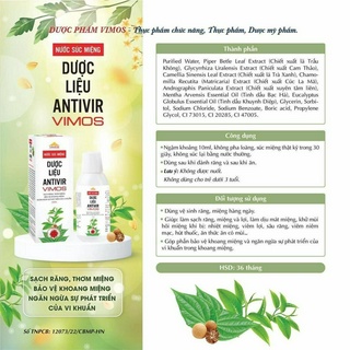 Nước súc miệng dược liệu Antivir Vimos 250ml