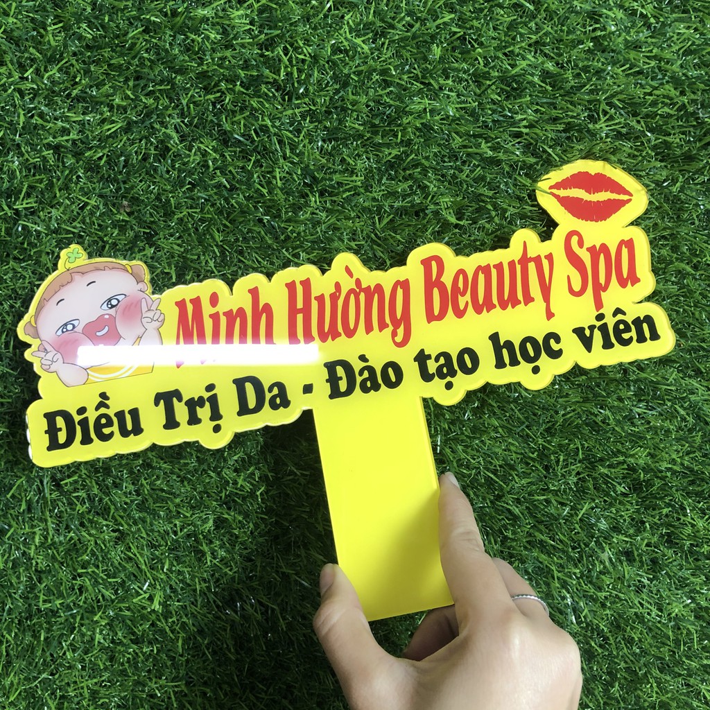 Bảng hiệu tay cầm xinh xắn - in tên shop của bạn theo yêu cầu - Đạo cụ chụp ảnh sản phẩm bán hàng