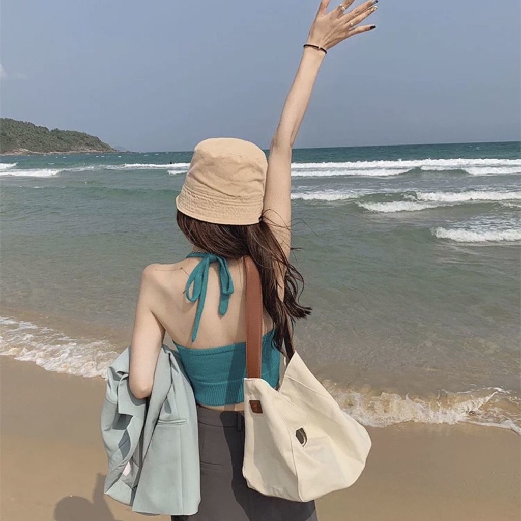 Áo kiểu COZOKC không tay hở lưng đơn giản quyến rũ cho nữ