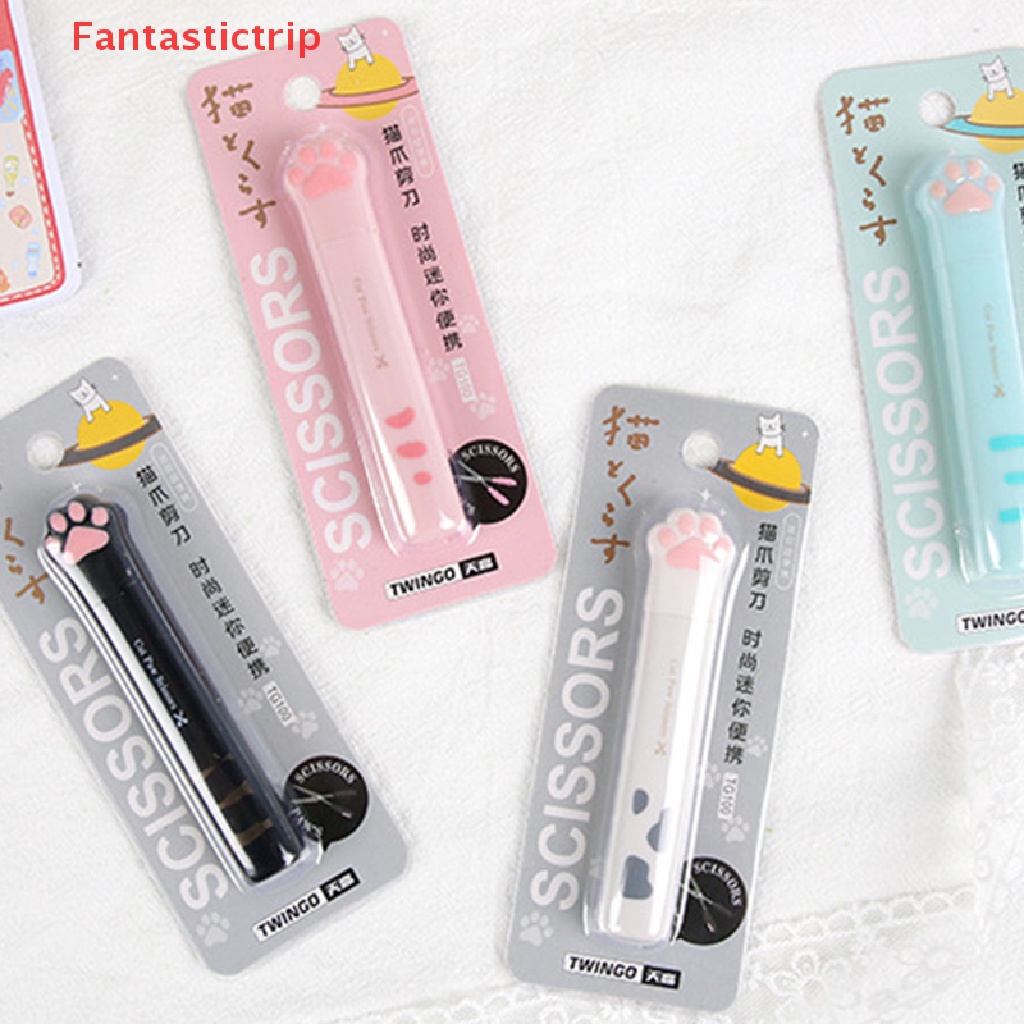 Kéo Cầm Tay Mini Bằng Thép Không Gỉ Hình Chân Mèo Dễ Thương