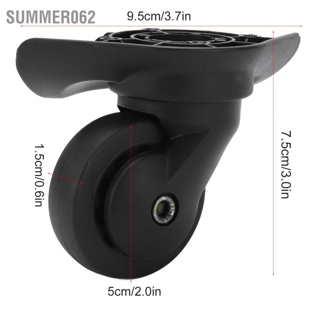 Summer062 1 Pair Luggage Swivel Casters Mute Wheels Repalcement for Suitcase Black A52