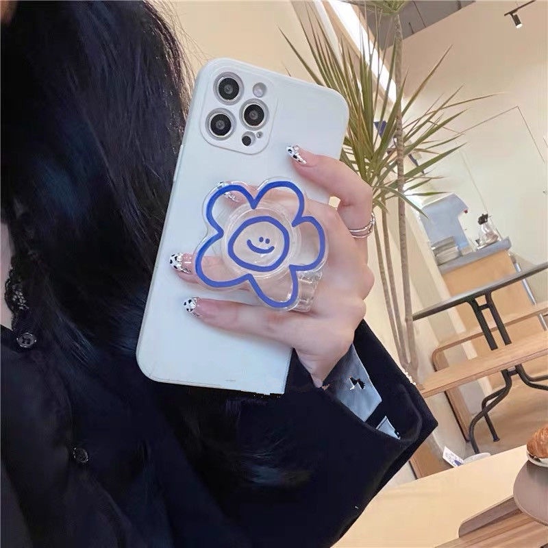 Giá Đỡ Điện Thoại Trong Suốt Hình Hoa 3D Hàn Quốc Cho iPhone 14Pro