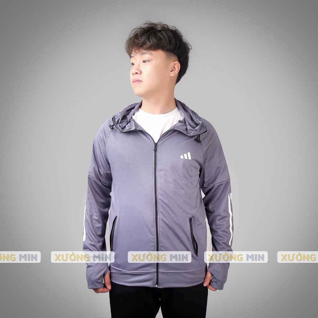 Áo chống nắng nam 3 sọc DAS mới 2022 vải kim cương lụa thông hơi XƯỞNG MIN