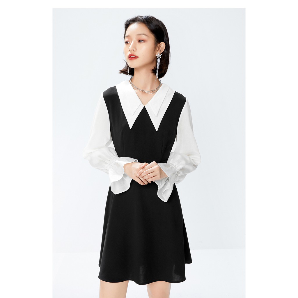 Đầm Seifini đen trắng
