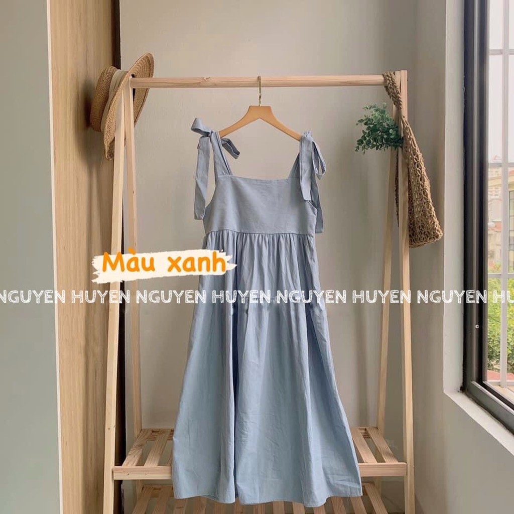 Đầm nữ 2 dây babydoll thắt nơ lên dáng cực xinh( HÀNG CÓ SẴN)