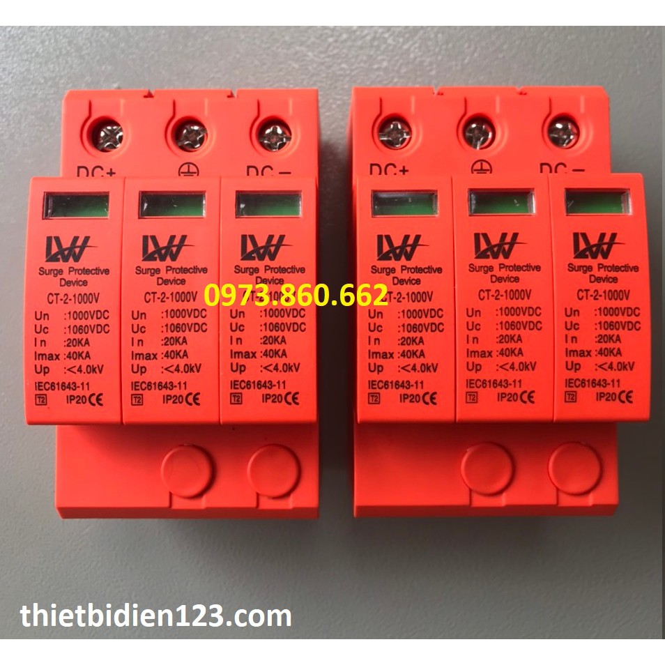 Aptomat DC 4P 1000v + Chống sét lan truyền DC 3P 1000V