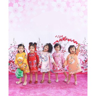 Áo dài búp bê cực xinh cho bé diện Tết (hàng loại 1 video kèm ảnh thật)