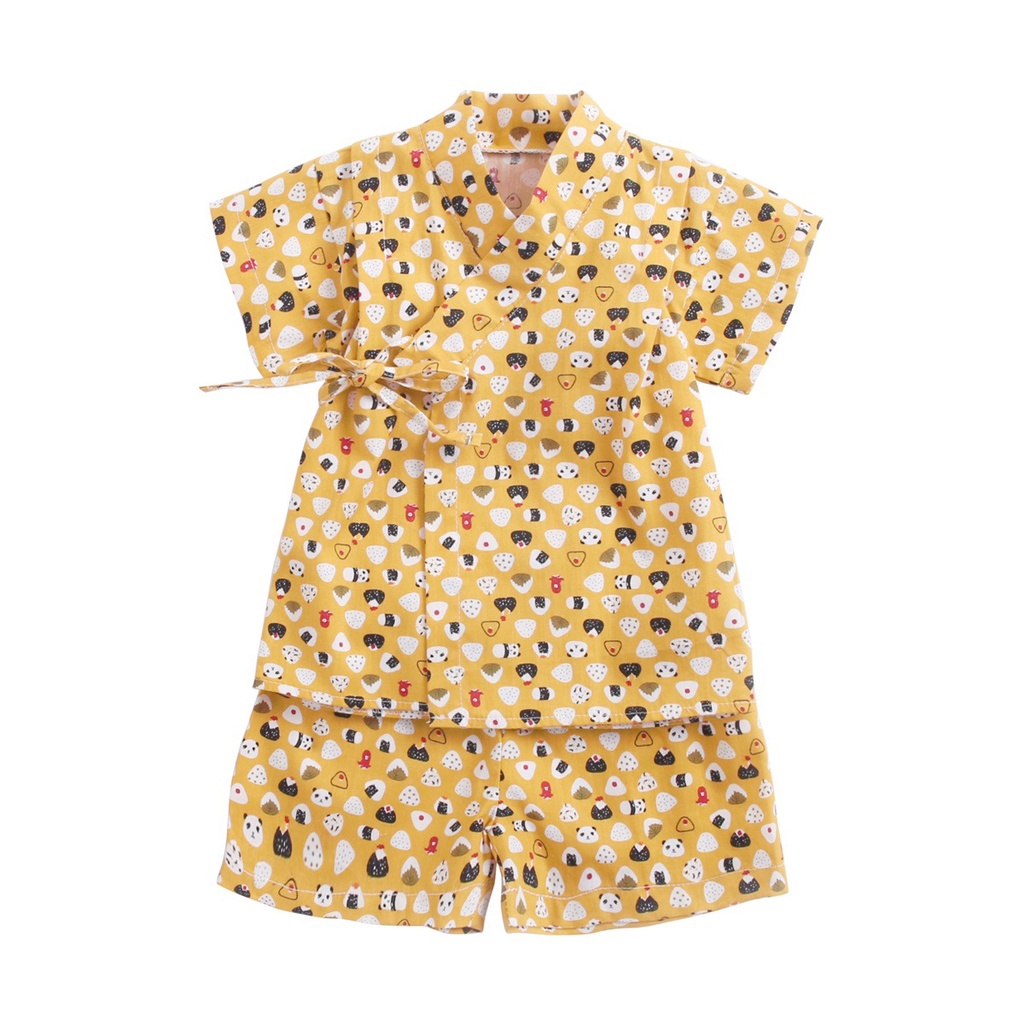 Bộ Đồ Ngủ kimono Tay Ngắn Phong Cách Nhật Bản Dễ Thương Cho Bé Sơ Sinh 0846