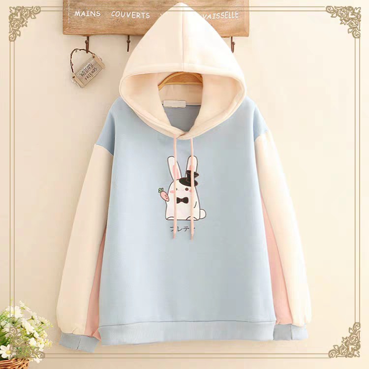 Áo Khoác Hoodie Nỉ Thời Trang Nữ In Hình Thỏ Cầm Củ Cải❤️FREESHIP❤️ | WebRaoVat - webraovat.net.vn