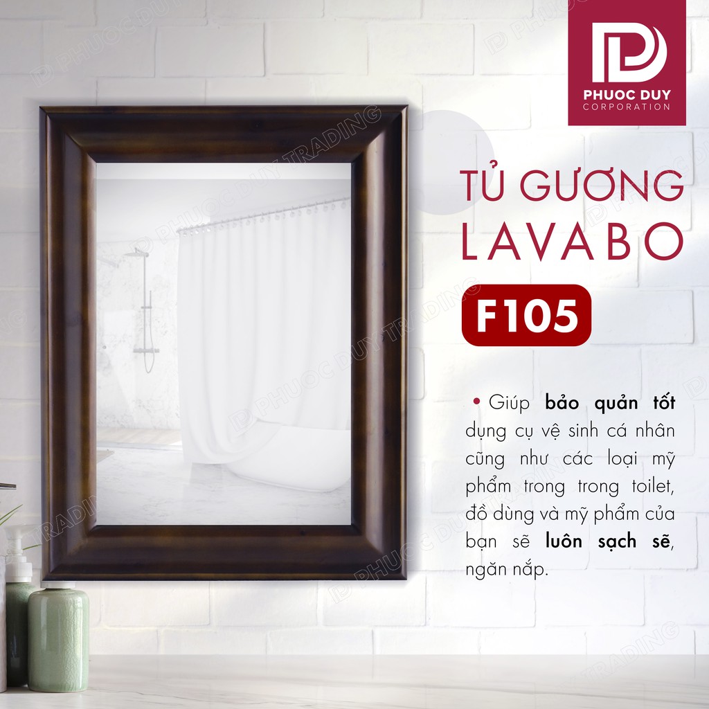 Tủ gương Lavabo F105 - Tủ gương phòng tắm treo tường đa năng